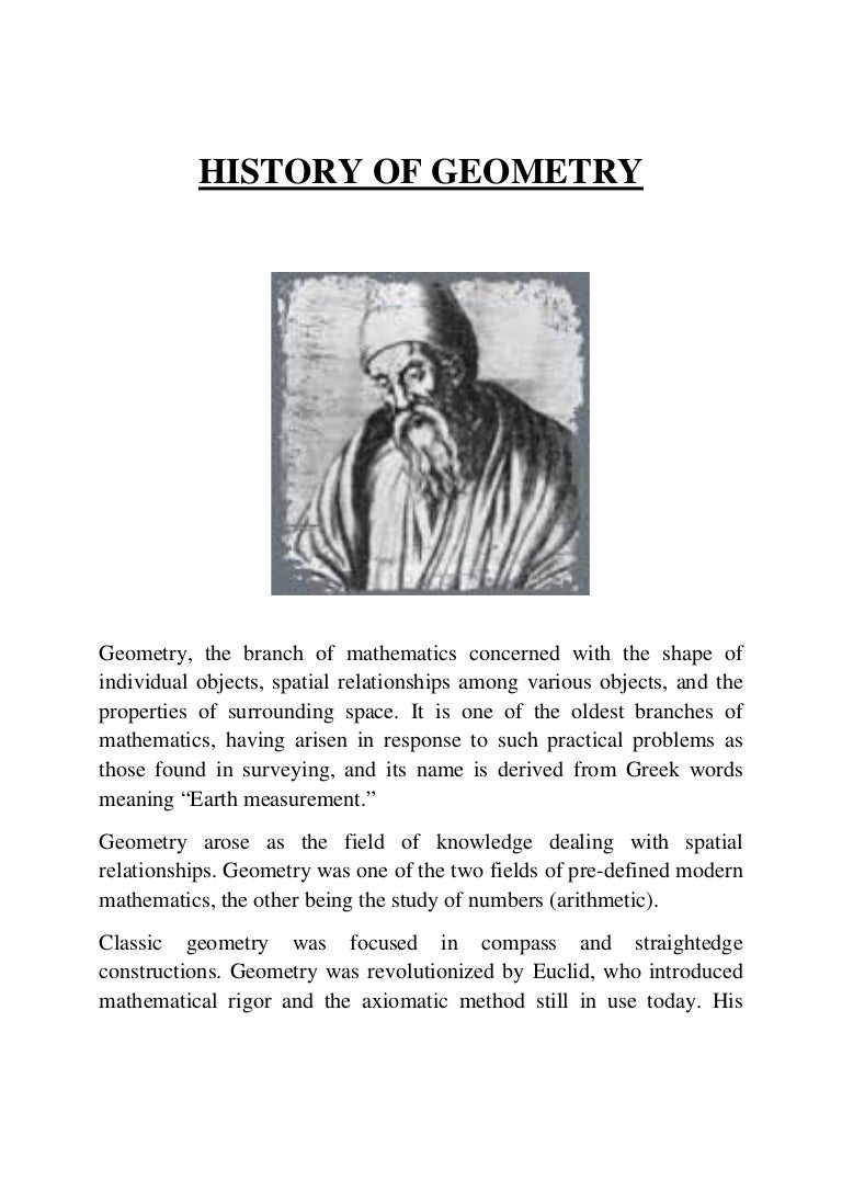 History of the development of geometry History of the development of geometry